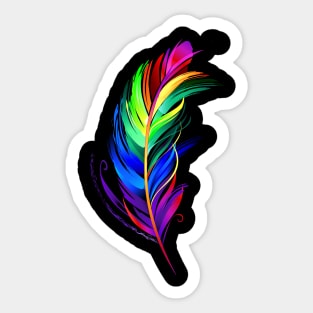 Rainbow feather luminescent paint Sticker